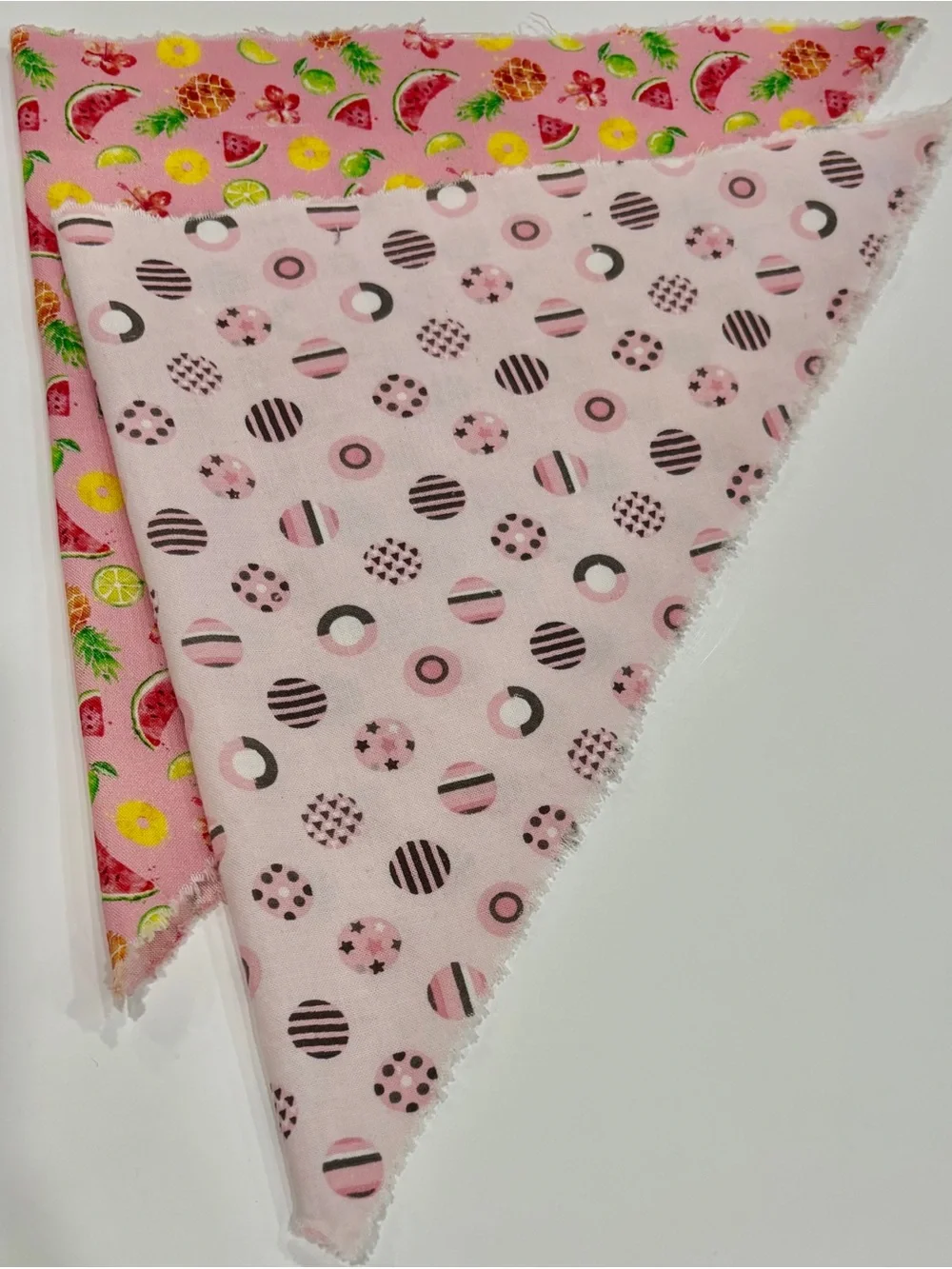 Set of Two Pink Patterned Bandanas for Small Pets - Unbranded